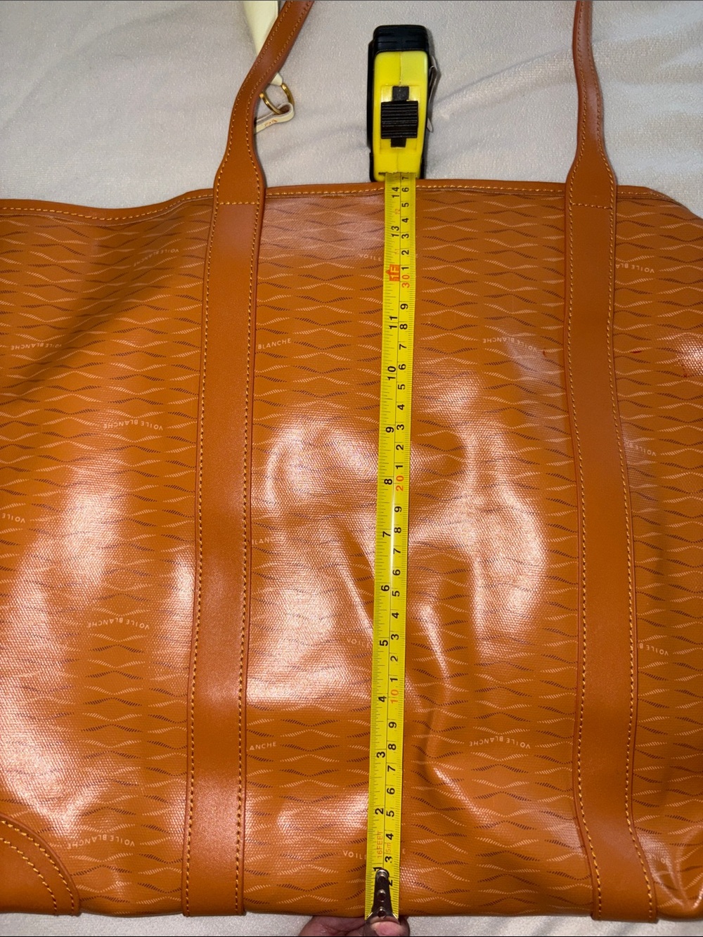 NWT VOILE BLANCHE ROOM 1 LARGE TOTE BAG Monogram in Douglas Orange - Picture 10 of 12